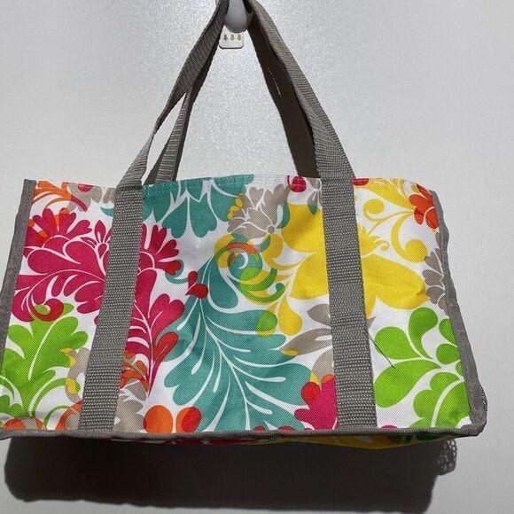 Women's Multicolor Floral Open Top Double Shoulder Strap Tote Bag OS - Picture 4 of 9